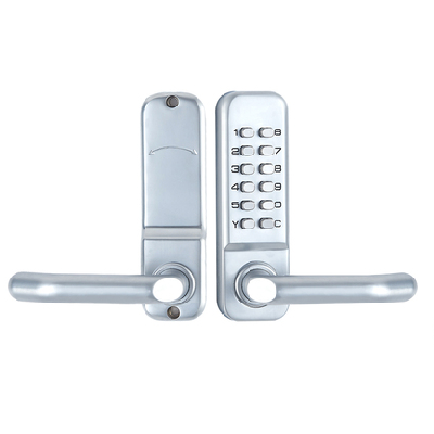 Digital mechanical push button keyless door handle lock pin code password single keypad door lock