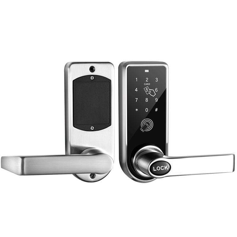 Smart keypad swipe key rfid card reader digital code handle door lock, electronic password lock