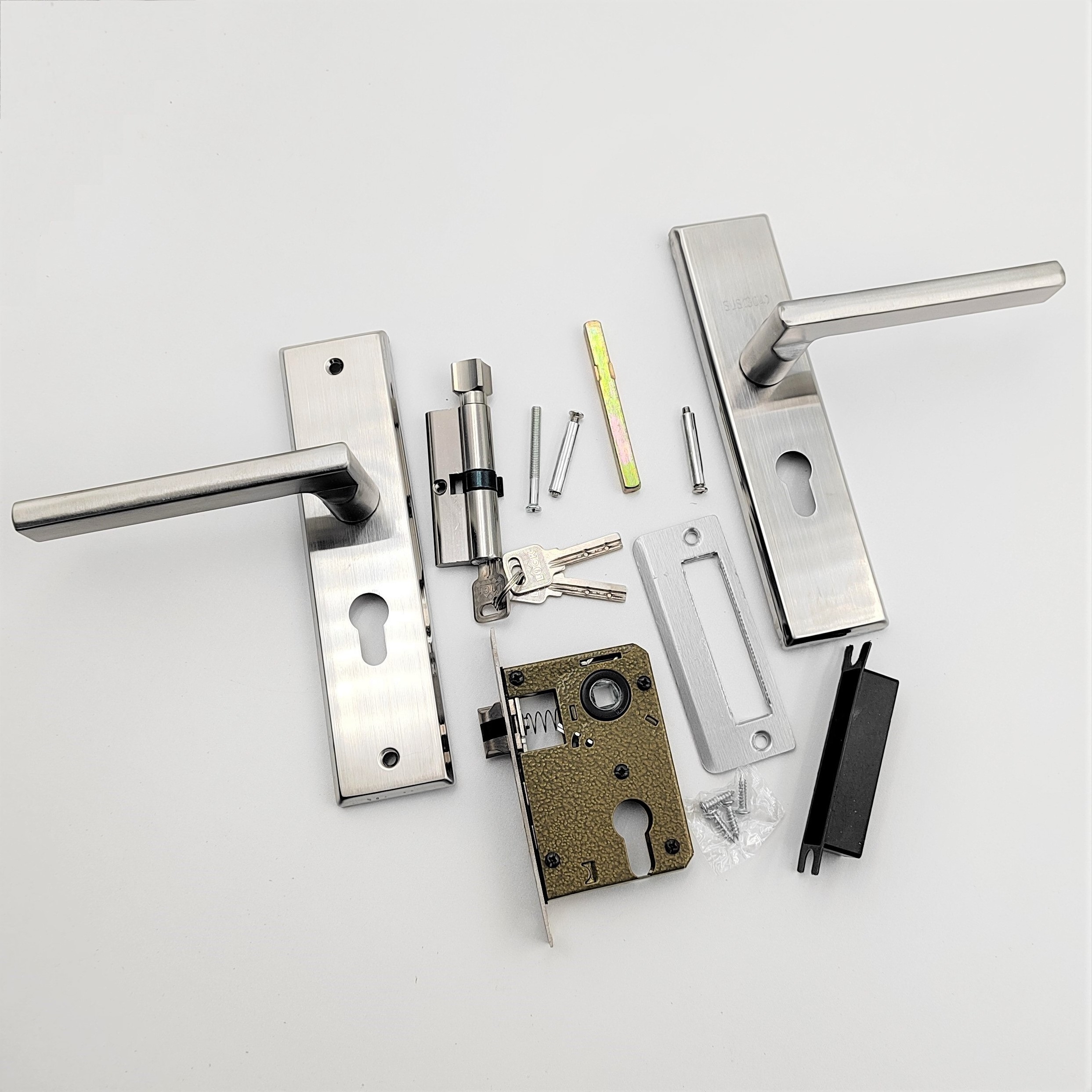 Mechanical Stainless Steel Lever door Lock and Steel Door Handle Lock Panel Door Lock