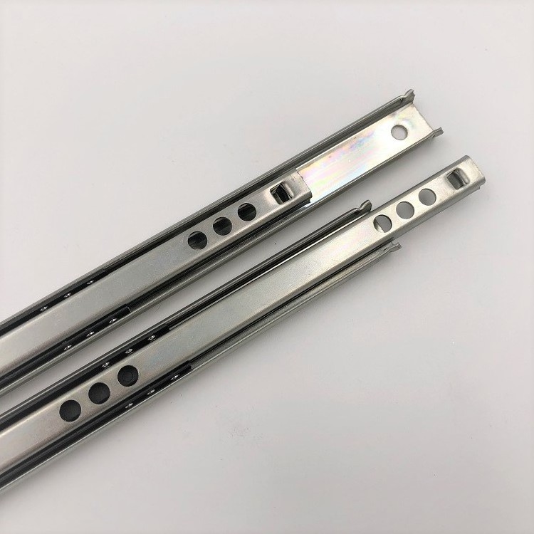 17mm mini telescopic channel Jieyang two way travel metal ball bearing cabinet drawers runners slides