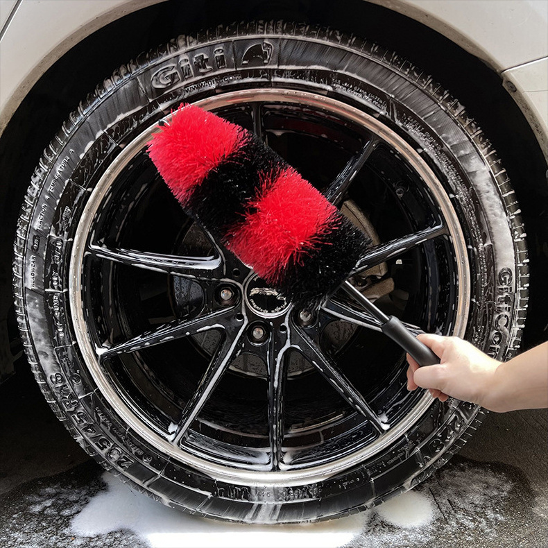 Soft Bristle Long Auto Motorcycle Bicycle Car Care Cleanings Master Rim Tire Detailing Brush Car Wheel Brush