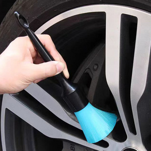 Car Wheel Rim Brush Auto Beauty Round Head Brush Plastic Handle Wheel Cleaning Brush Car Cleaning Maintenance Tool