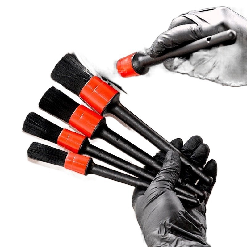 5pcs Leather Wheel Interior Seat Upholstery Engine Washing Reliable Brushes Car Detailing Brush Kit Auto Cleaning Brush Set