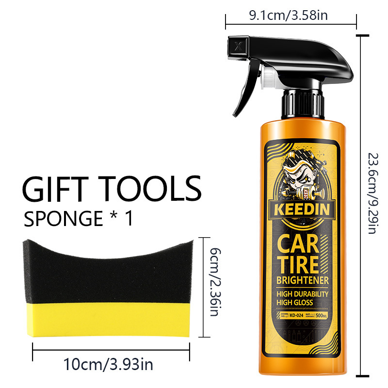 KD -024 Refreshing Car Cleaner Care Multi-function Tire Shine Polishing Anti-aging Spray Coating Agent