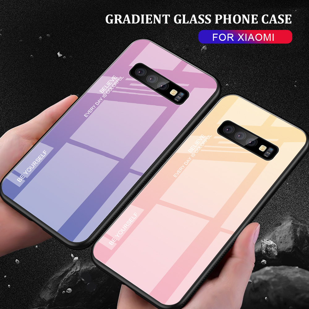 Gradient Tempered Glass Mobile Phone Case Colorful Phone Case For Samsung S8 S9 S10 plus