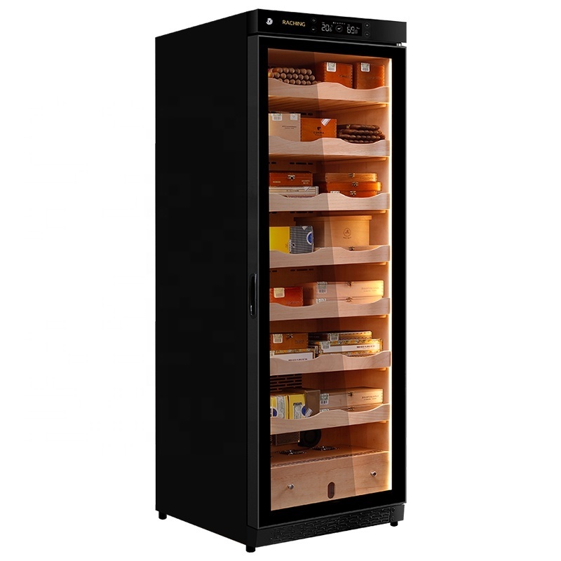 Raching C380A Cedar Wood Shelves Thermoelectric Electronic Refrigerated Cigar Cabinet Humidor Box With Lock