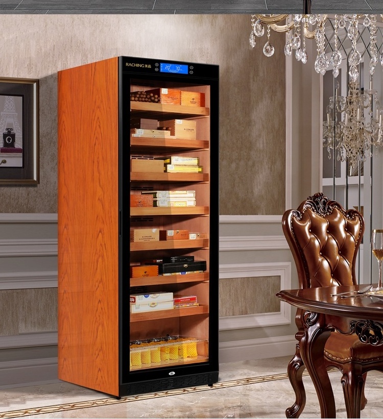 Raching C380A Cedar Wood Shelves Thermoelectric Electronic Refrigerated Cigar Cabinet Humidor Box With Lock