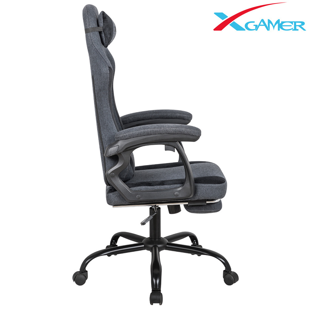 Commercial furniture revolving soft fabric premium  esports linkage armrest kerusi gaming chairs with footrest