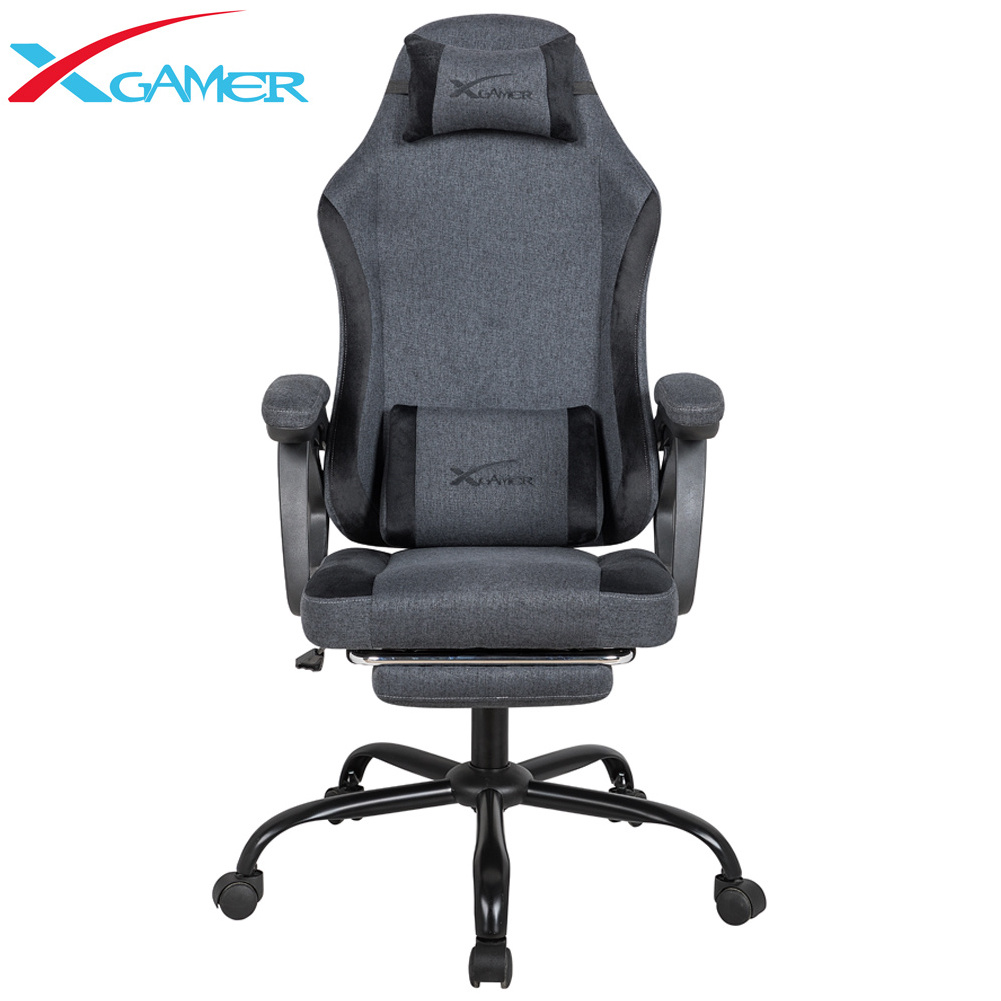 Commercial furniture revolving soft fabric premium  esports linkage armrest kerusi gaming chairs with footrest