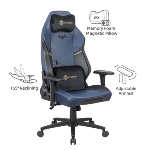 Custom personalized high end leather ergonomic reclining swivel computer gaming chair for gamer with magnetic pillow