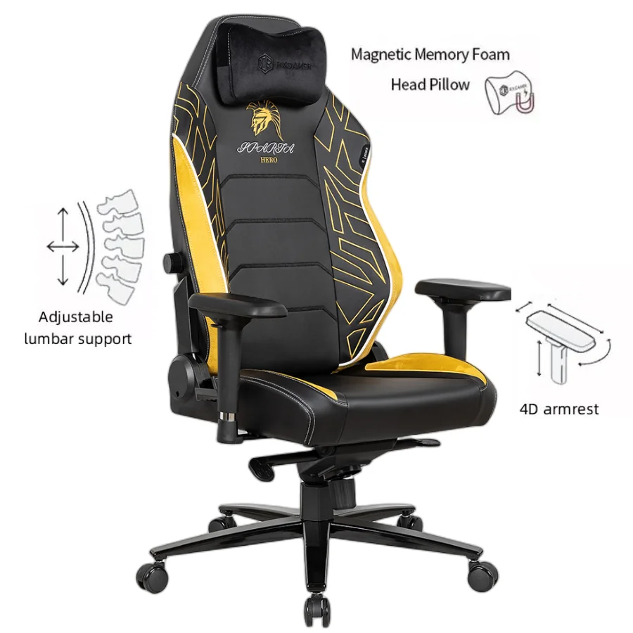 Unique design pu leather swivel recliner racer plus size gaming chairs magnetic pillow gamer chair