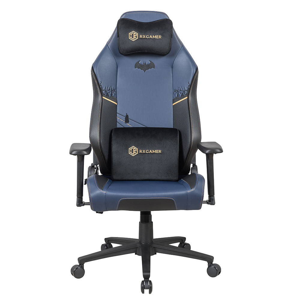 Custom personalized high end leather ergonomic reclining swivel computer gaming chair for gamer with magnetic pillow