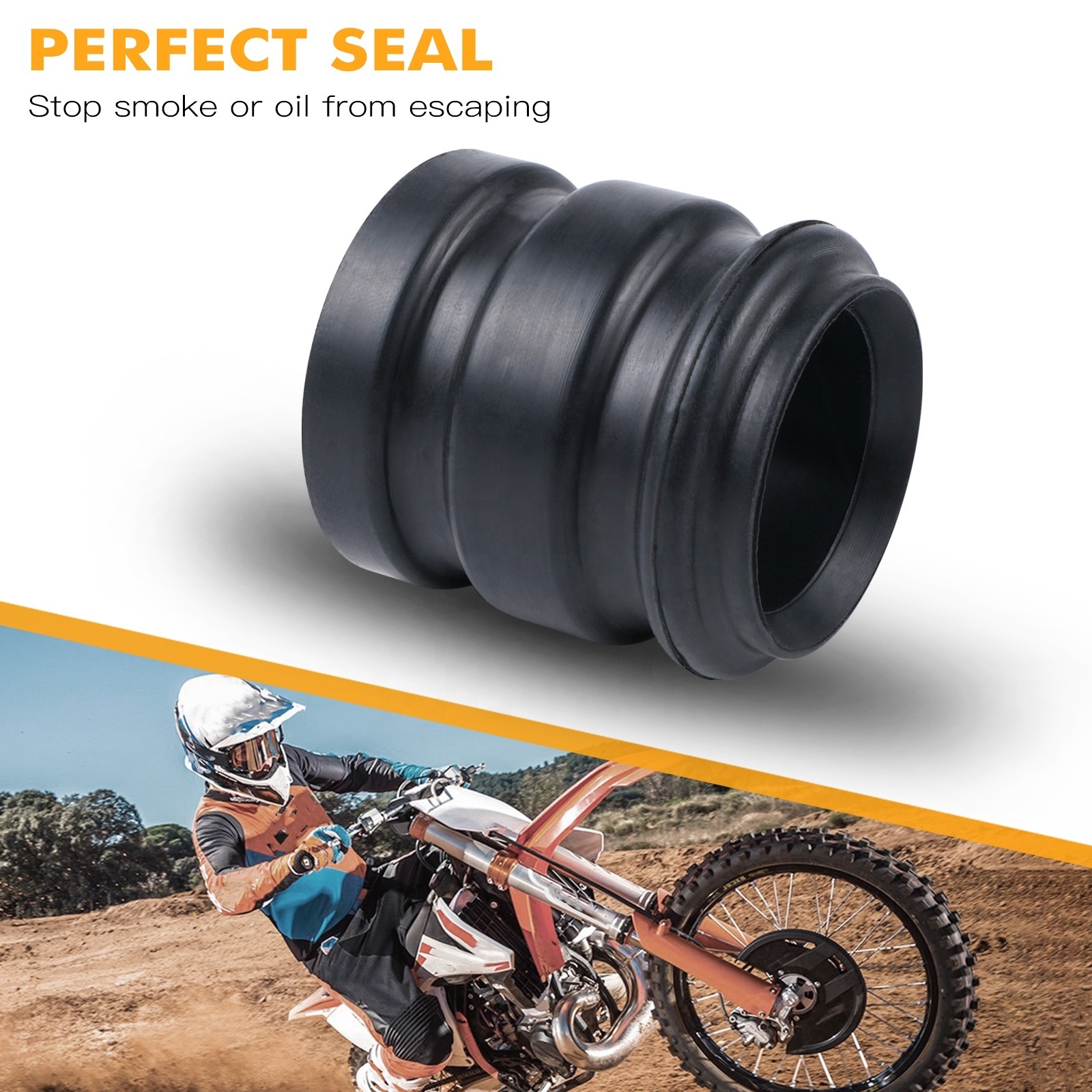 NiceCNC Exhaust Tailpipe Rubber Joint Seal For KTM 250/300 EXC/MXC/XCW/XC/SX/6D/Freeride 1998-2016