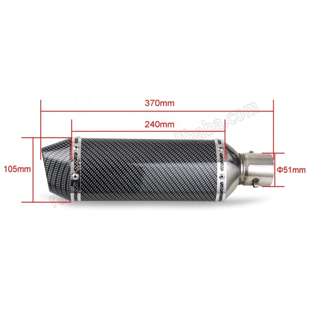 38-51mm Carbon Fiber Color Motorcycle Exhaust Muffler with Removable DB Killer