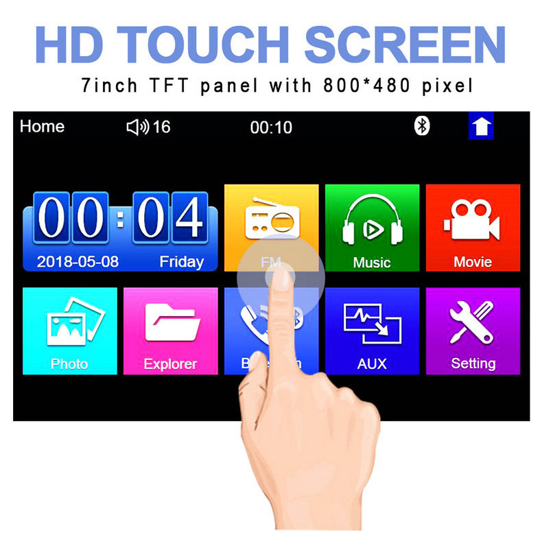 Hd reverse Navigation FM mobile phone Connected  7 inch  Android 2 din car usb radio MP5 player