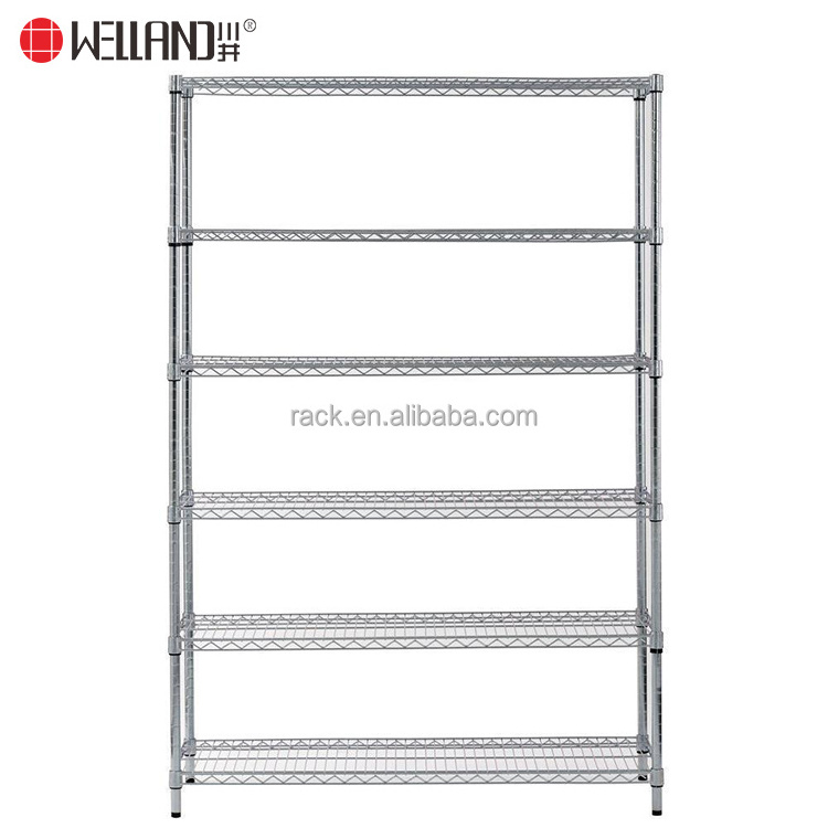 Modern Rack 6 Tiers Heavy Duty Iron Steel Metal Metro Office Garage NSF Wide Chrome Wire Shelving