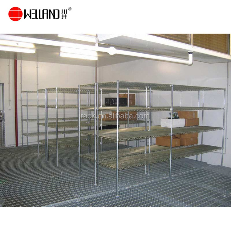 NSF 4 Shelves Unit Storage Equipment Kitchen Cold Room SS304 Stainless Steel Wire Shelving