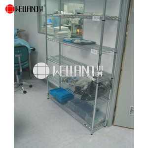 Doctors' Office Storage Shelf 5 Tier Chrome Mesh Metal Wire Display Rack Shelving,NSF Approval