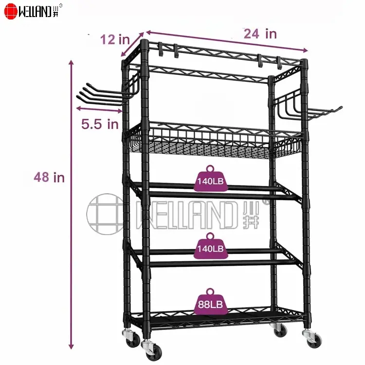 2023 New Design Dumbbells Yoga Mat Storage Rack Organizers Portable Home Gym Shelving