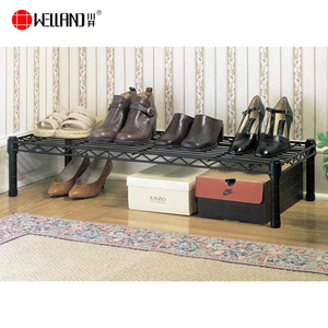 Bedroom Standard Size Small Slim Portable Black Metal Shoe Storage Rack