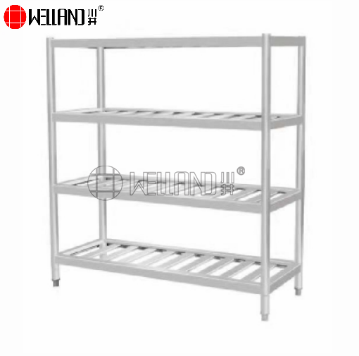 NSF Approve 4 Tier Heavy Duty Restaurant Kitchen Unit Rack Industrial Commercial Solid 304 Stainless Steel Shelves For Storage