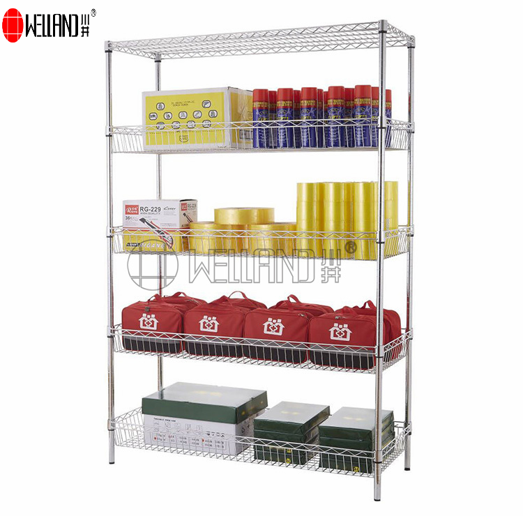 Wholesale 5 Tier Shelving Unit Wire Shelf For Commercial Garage Storage Rack Adjustable Shelves