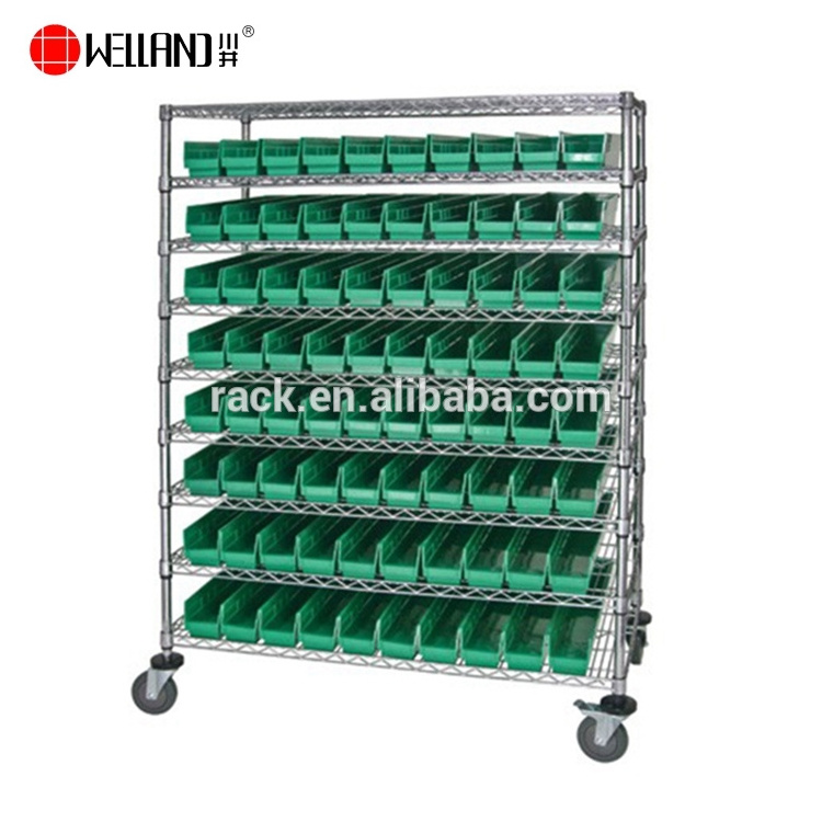 Trade Assurance Warehouse Material Storage Rack,Adjustable 9 Tiers Metal Wire Shelving