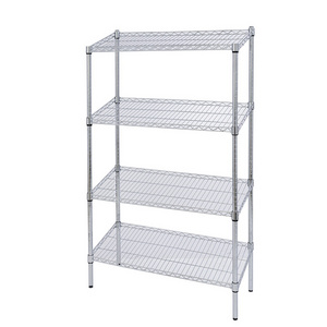 4 Tiers Chrome Slanted Supermarket Shelf Fruit Vegetable Shopping Display Rack Shelf