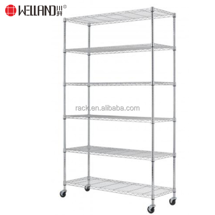 Latest Cheapest NSF Commercial Storage Metal New 6 Tier Unit Chrome Wire Shelf