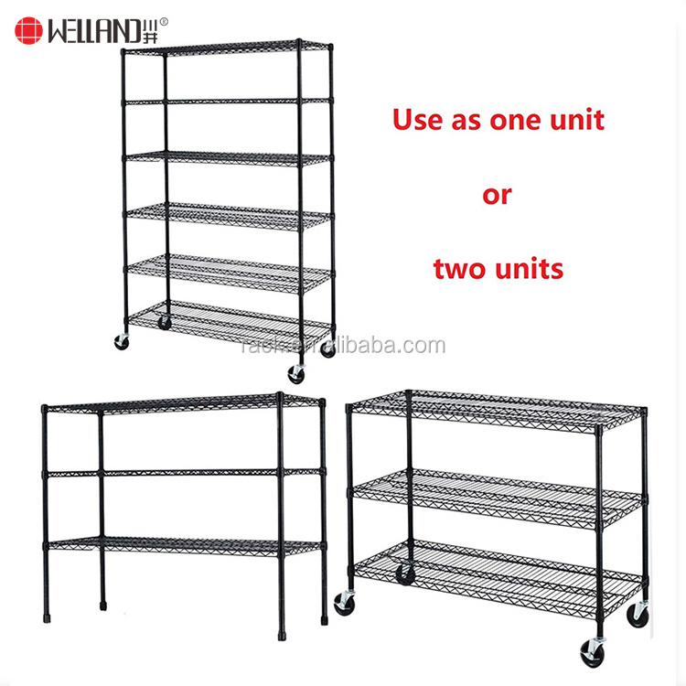 6 Tier Cheap Promotion Garage Storage Shelving Units Metal  Wiremesh Shelf