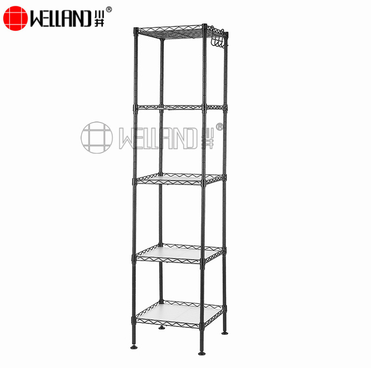 New Product Easy Assemble 5 Tier Square Wire Shelf  Metal Kitchen Rack