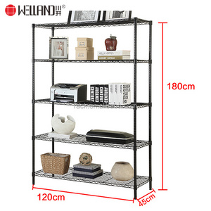 Top quality wholesale powder coated 5 layers metal living room storage rack