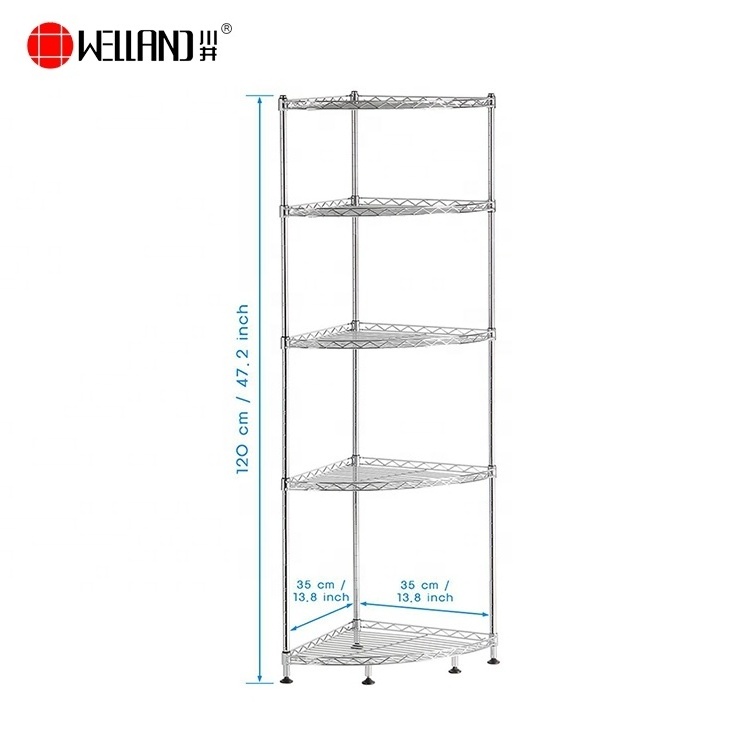 Living Home Room Corner Wire Shelf Shelving Unit,Corner Storage Wire Stand Rack