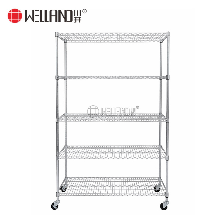 Heavy Duty 5 Tier Shelving Unit Wire Shelf Home Storage Rack Adjustable Shelves For Warehouse