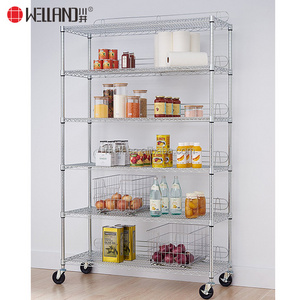 NSF Approval 800lbs Commercial Kitchen Storage Shelf Chrome Metal Wire Shelving