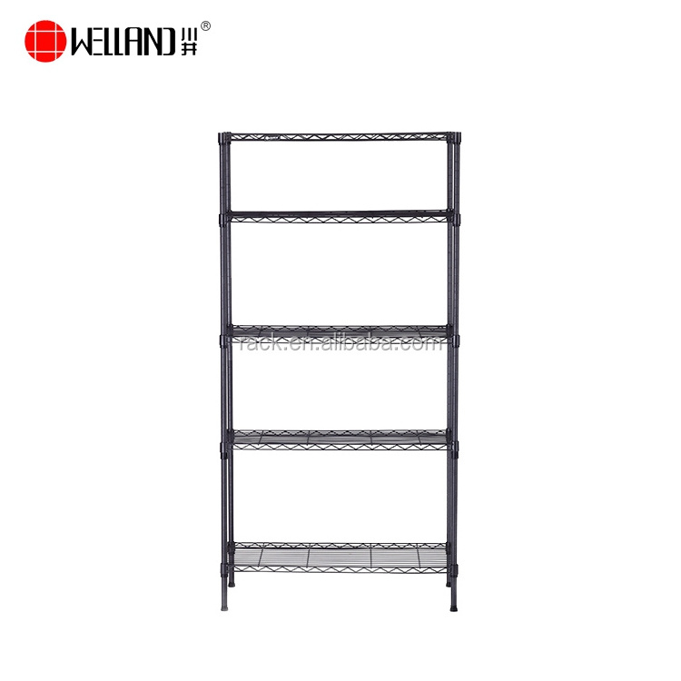 NSF Approval 5 Tiers Light Duty Metal Home Furniture Designed Storage Wire Shelf