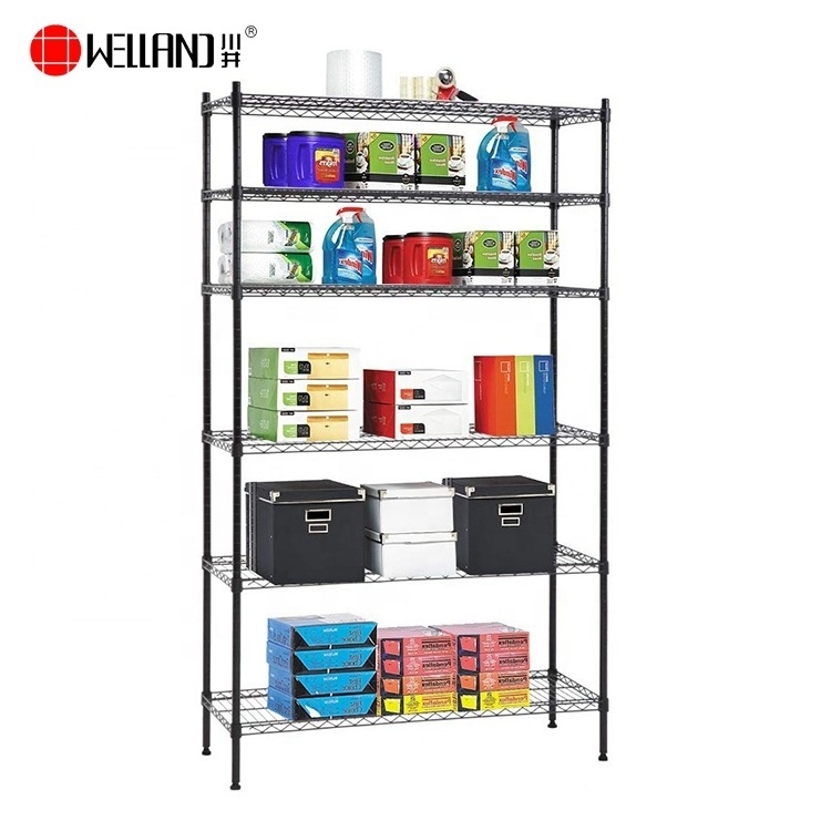 6 Tier Cheap Promotion Garage Storage Shelving Units Metal  Wiremesh Shelf