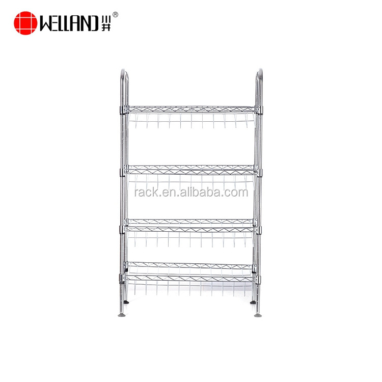 Wholesale 4 Tier Metal Storage Portable Slim Adjustable Simple Design Modern Space Save Shoe Rack