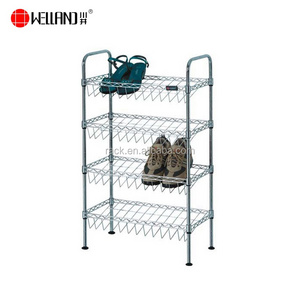 Wholesale 4 Tier Metal Storage Portable Slim Adjustable Simple Design Modern Space Save Shoe Rack