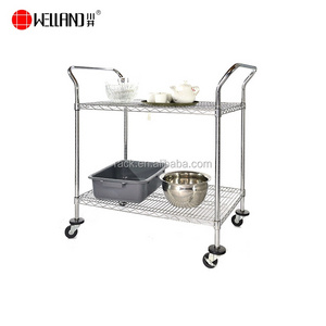 2 Tiers 201 Stainless Steel Japan Kitchen Trolley Cart, NSF Approval