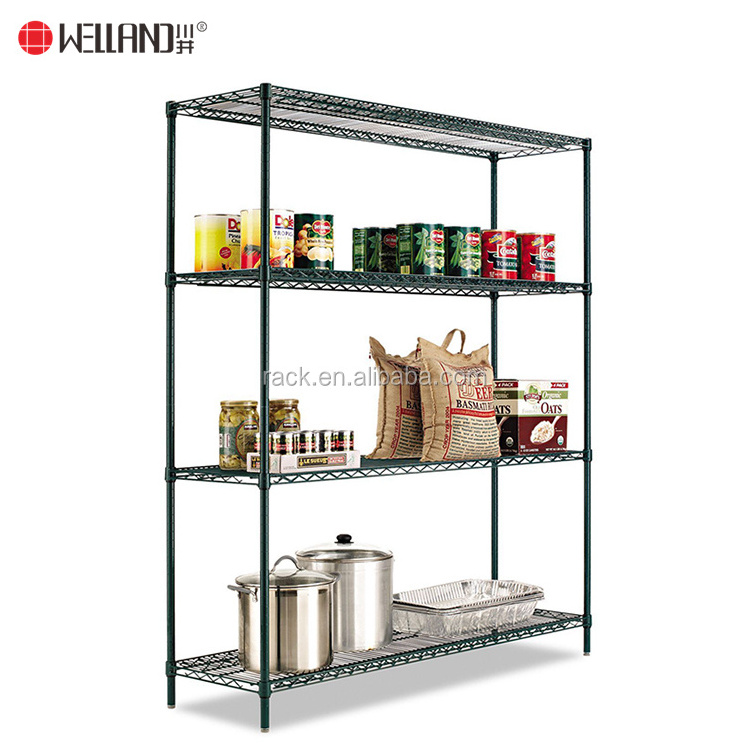 Commercial Hotel Restaurant Adjustable Kitchen Stainless Steel Storage Wire Shelving Shelf 4 Tiers Rack