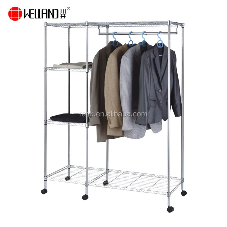 Home Furniture Metal Clothes Wardrobe Closet,Bedroom Cloth Storage Wire Rack