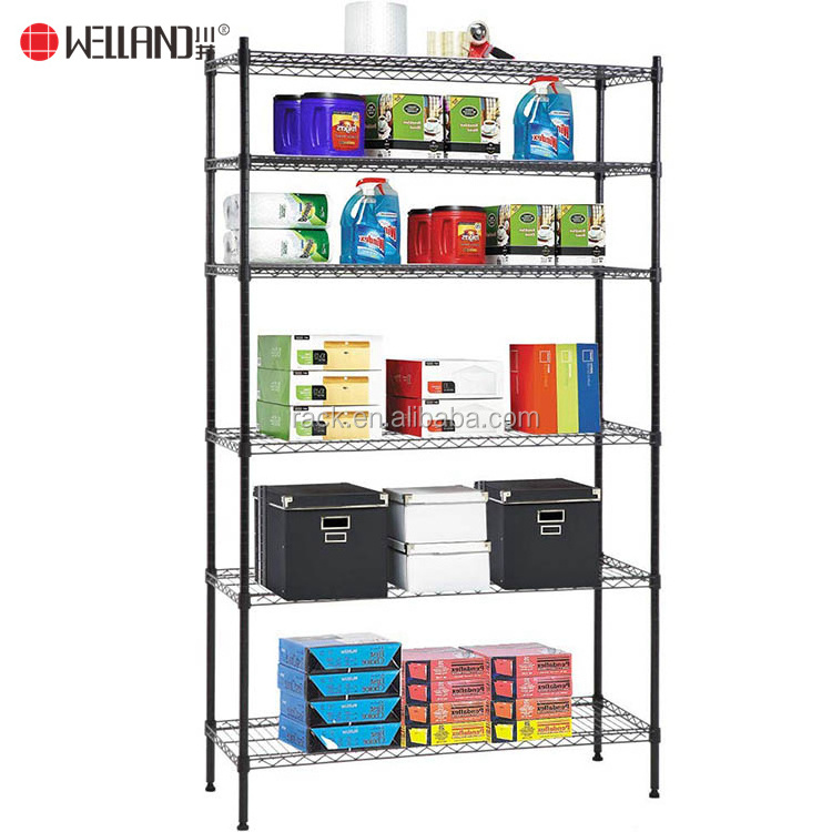 Modern Rack 6 Tiers Heavy Duty Iron Steel Metal Metro Office Garage NSF Wide Chrome Wire Shelf