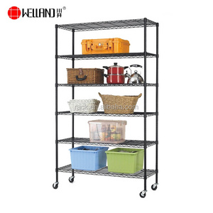 Light Duty Black Wire Shelving Unit,Adjustable Metal Garage Storage Shelves Rack