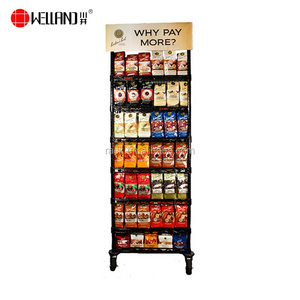 7 Tier Store Portable Retail chocolate Display Wire Shelf Rack With Wheel