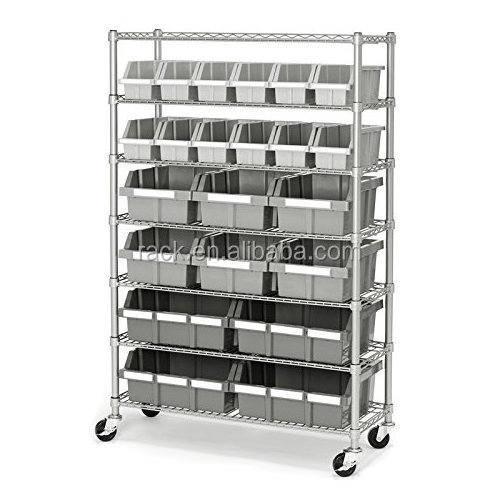 NSF Adjustable 5 Tiers Heavy Duty Chrome Storage Rack Shelving Steel Wire Shelf System