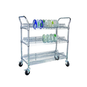 NSF 3 Tiers DIY Ajustable Chrome SMT Reel Wire Rack with Wheels