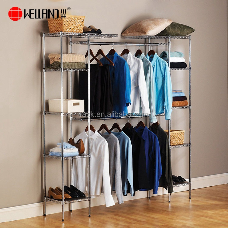 Zhongshan Multi Use Furniture-5 Tier Hang Clothes Tidy Hanging Wardrobe Shelf Organiser