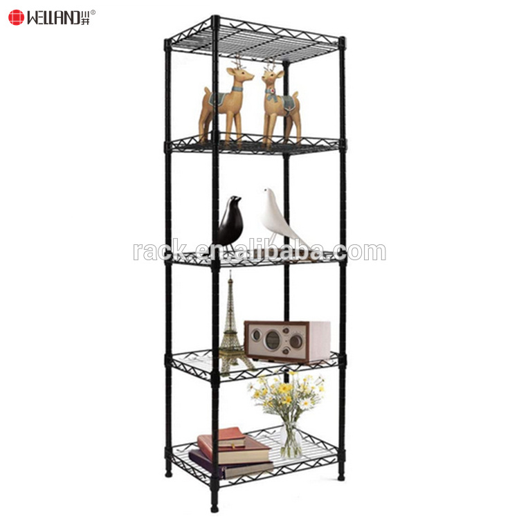 Hot Styles Laundry Bathroom Kitchen Room Closet 5 Tier Wire Metal  Steel Storage Rack Adjustable Shelf