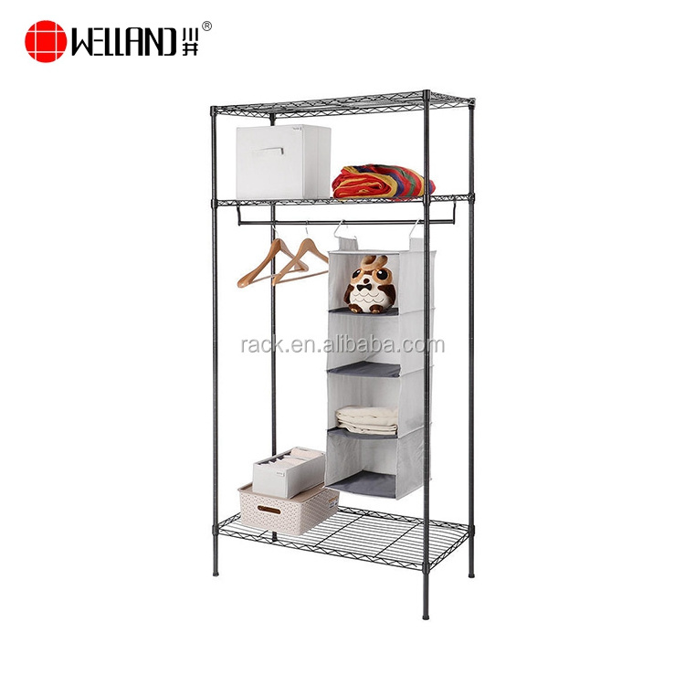 Steel Adjustable Freestanding Single Bar Garment Wardrobe Rack For Hanging Clothes